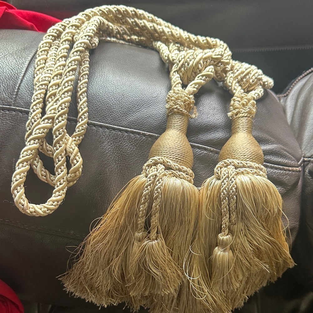 Elegant Beige & White Curtain Ties Tassel Rope - Picture 10 of 10